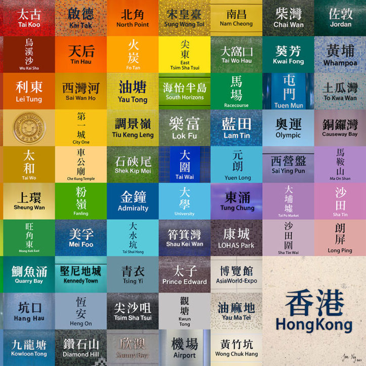 MTR stations collage